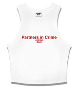 1 white Tank Crop Top red Partners in Crime #color_white