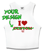 1 white Tank Crop Top red i love custom #color_white