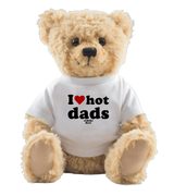 1 white Teddy T-Shirt black I love hot dads #color_white