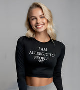 2 black Cropped Longsleeve white I AM ALLERGIC TO PEOPLE #color_black