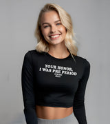 2 black Cropped Longsleeve white Your Honor I WAS PRE PERIOD #color_black