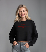 2 black Cropped Sweatshirt red FRAGILE handle with care (or wine) #color_black