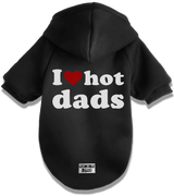 2 black Pet Hoodie grey I love hot dads #color_black