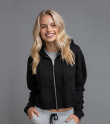 2 black cropped zip hoodie #color_black