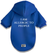 2 blue Pet Hoodie white I AM ALLERGIC TO PEOPLE #color_blue