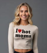 2 cream Cropped Longsleeve black I love hot moms #color_cream