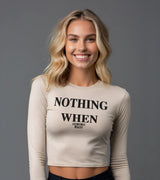 2 cream Cropped Longsleeve black NOTHING WHEN #color_cream