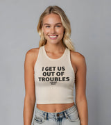 2 cream Tank Crop Top black I GET US OUT OF TROUBLES #color_cream