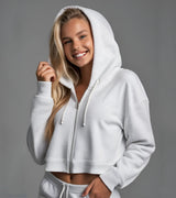 2 cropped zip hoodie white #color_white