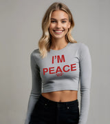 2 grey Cropped Longsleeve red I'M PEACE #color_grey
