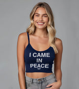2 navy Cami Crop Top white I CAME IN PEACE #color_navy