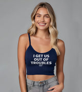 2 navy Cami Crop Top white I GET US OUT OF TROUBLES #color_navy