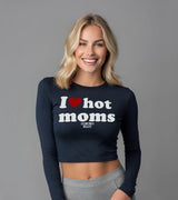 2 navy Cropped Longsleeve white I love hot moms #color_navy