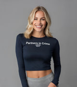 2 navy Cropped Longsleeve white Partners in Crime #color_navy