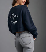 2 navy Cropped Sweatshirt white 2 high 4 this #color_navy