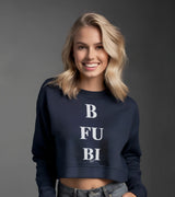 2 navy Cropped Sweatshirt white B FU BI #color_navy