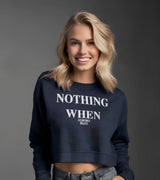 2 navy Cropped Sweatshirt white NOTHING WHEN #color_navy