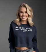 2 navy Cropped Sweatshirt white ON MY WAY TO THE DAILY GOSSIP SESH #color_navy