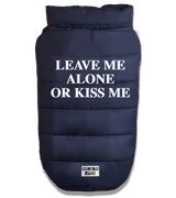 2 navy Pet Puffer Jacket white LEAVE ME ALONE OR KISS ME #color_navy