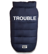 2 navy Pet Puffer Jacket white TROUBLE #color_navy