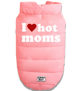 2 pink Pet Puffer Jacket white I love hot moms #color_pink