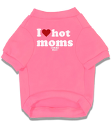 2 pink Pet T-Shirt white I love hot moms #color_pink