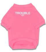 2 pink Pet T-Shirt white TROUBLE #color_pink
