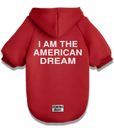 2 red Pet Hoodie white I AM THE AMERICAN DREAM #color_red
