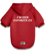 2 red Pet Hoodie white I'M HER FAVORITE EX #color_red