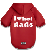 2 red Pet Hoodie white I love hot dads #color_red