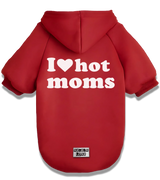 2 red Pet Hoodie white I love hot moms #color_red