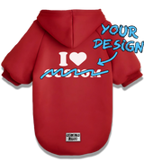 2 red Pet Hoodie white i love custom #color_red