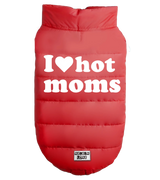 2 red Pet Puffer Jacket white I love hot moms #color_red