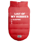 2 red Pet Puffer Jacket white LIST OF MY HOBBIES sleeping #color_red