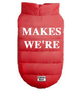 2 red Pet Puffer Jacket white MAKES WE'RE #color_red