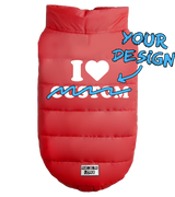 2 red Pet Puffer Jacket white i love custom #color_red