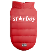 2 red Pet Puffer Jacket white starboy #color_red