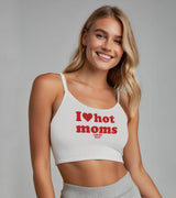 2 white Cami Crop Top red I love hot moms #color_white