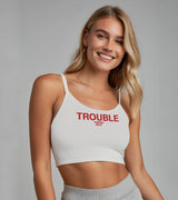 2 white Cami Crop Top red TROUBLE #color_white