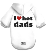 2 white Pet Hoodie black I love hot dads #color_white