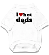2 white Pet T-Shirt black I love hot dads #color_white