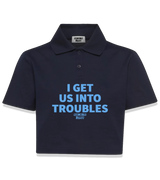 1 navy Polo Crop Top lightblue I GET US INTO TROUBLES #color_navy