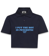 1 navy Polo Crop Top lightblue I PUT THE HOT IN PSYCHOTIC #color_navy