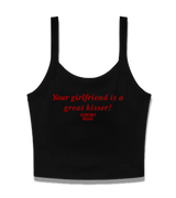 1 black Cami Crop Top red Your girlfriend is a great kisser! #color_black