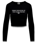 1 black Cropped Longsleeve white firmly believer of the olive theory #color_black