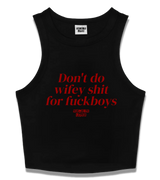 1 black Tank Crop Top red Don't do wifey shit for fuckboys #color_black