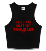 1 black Tank Crop Top red I GET US OUT OF TROUBLES #color_black