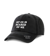 1 black Vintage Cap white MY EX IS SCARED OF ME #color_black