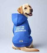 1 blue Pet Hoodie white I GET US OUT OF TROUBLES #color_blue