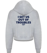 1 grey Cropped Zip Hoodie navyblue I GET US OUT OF TROUBLES #color_grey